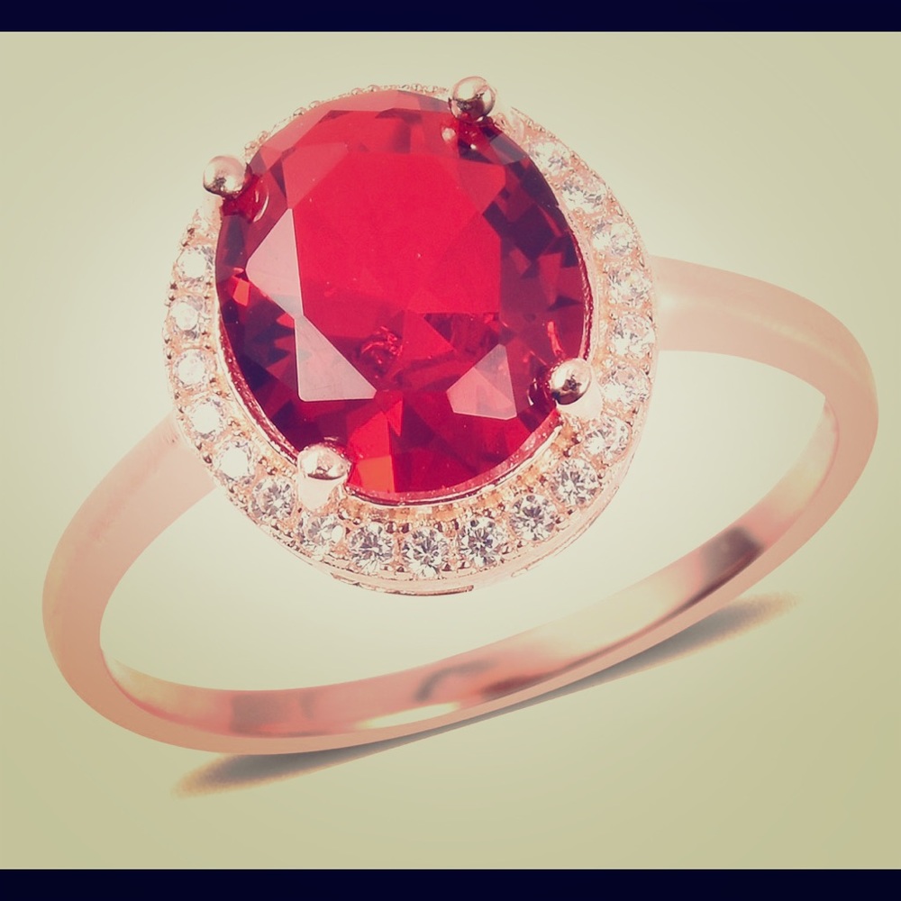 Simulated Ruby/Diamond Ring (size 10)